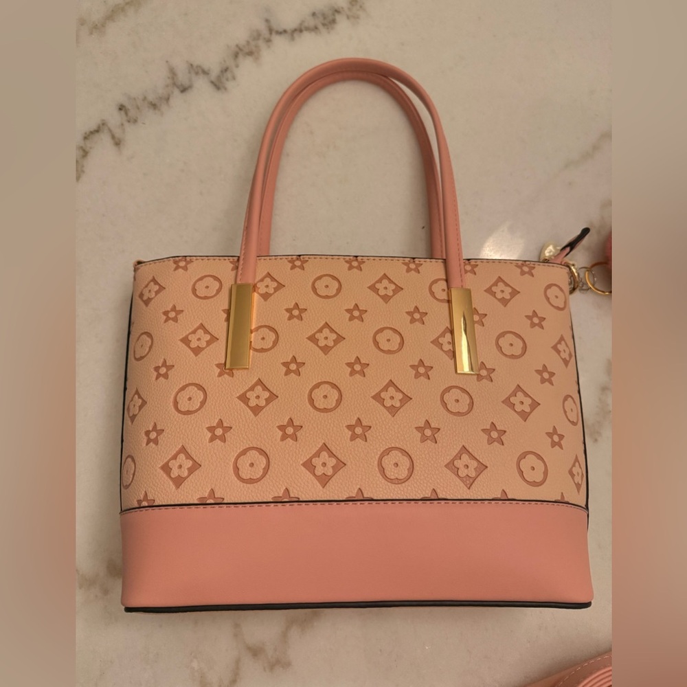 Fashion Stylish Pink Tote Bag with Wallet - Picture 4 of 13